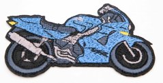 Aufbügler - Motorrad - blau - Größe 8,5 cm x 5,5 cm
