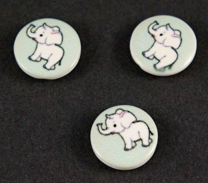 Kinderknopf - Elefant - mehr Farben - Durchmesser 1,4 cm
