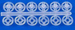Plastic snaps 6 pcs - transparent - diameter 0,7 cm