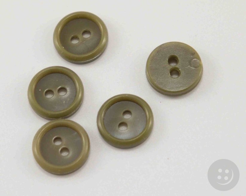 Hole shirt button - khaki green - diameter 1.1 cm