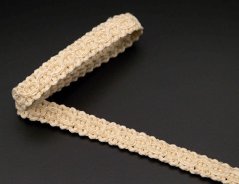 Galonborte - matt - mit innerer Verzierung - cremefarben - Breite 1 cm
