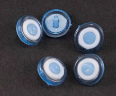 Children's button - blue and white motif on a transparent background - diameter 1.5 cm