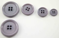 Hole maxi button - with matte center - gray - diameter 3.43 cm