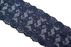 Elastische Spitze - dunkelblau - Breite 15 cm