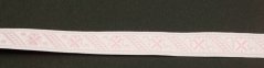 Krojová stuha - biela, ružová - šírka 1,1 cm