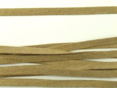 Faux textile suede leather cord -  medium beige - width 0.5 cm