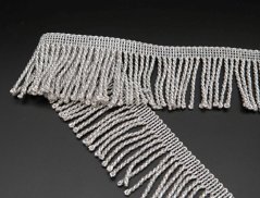 Lurexové strapce - strieborné - šírka 5 cm