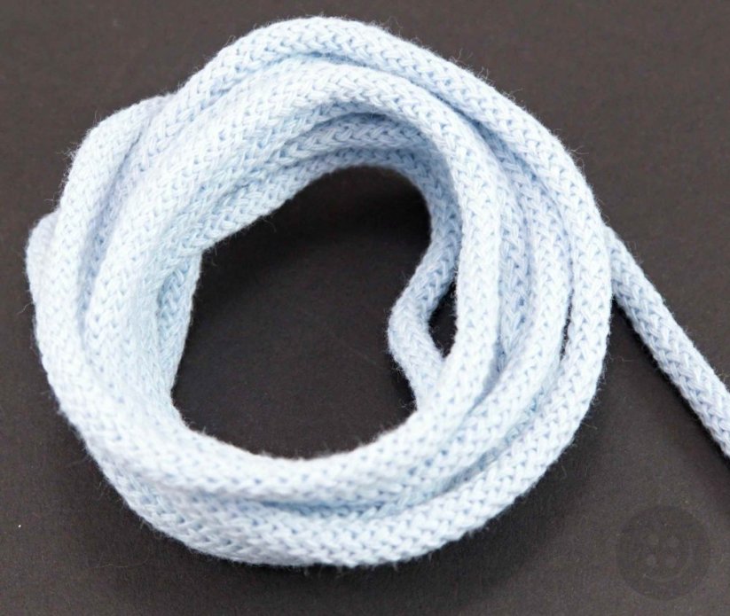 Bavlnená odevná šnúra - svetlo modrá - priemer 0,5 cm