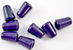 Plastic cord end - dark purple - pulling hole diameter 0,5 cm