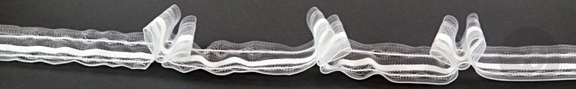 Záclonová řasicí stuha - 2 vlny - bílá - šíře 2,5 cm