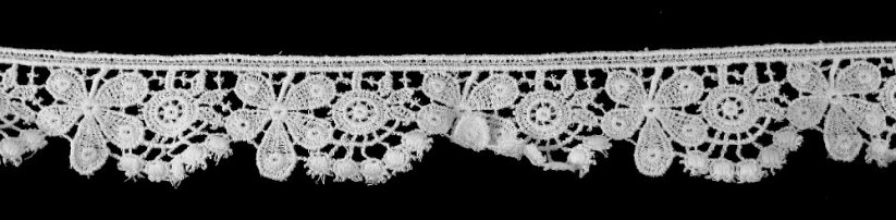 Cotton embroidered lace - white - width 3.2 cm