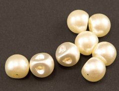 Bead-shaped button - glossy cream - diameter 1 cm