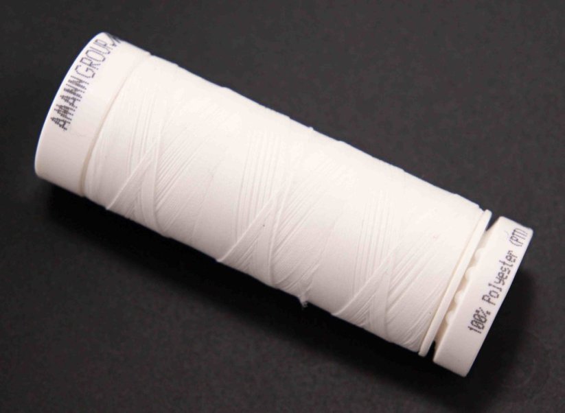 Extra elastic polyester thread - off white - length 130 m