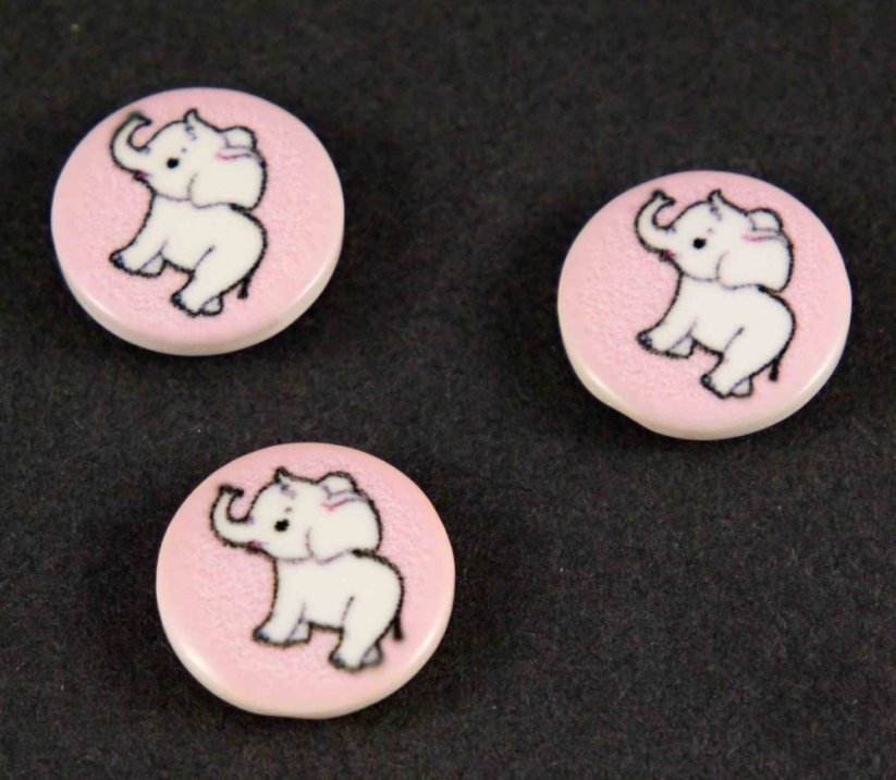 Children's button - Elephant - more colors - diameter 1,4 cm