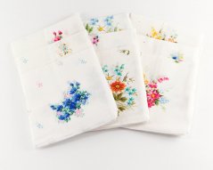 Set of women's handkerchiefs with flowers - 6 pcs