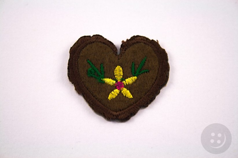 Iron-on patch - Heart - dimensions 3,8 cm x 3,2 cm