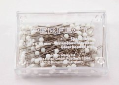 Špendlíky s bílou skleněnou hlavičkou - 10g