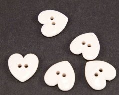 Heart - button - off - white - dimensions 1,4 cm x 1,4 cm