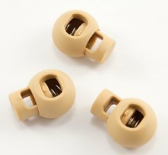 Plastic round brake - beige - hole diameter 0.7 cm