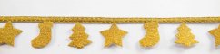 Christmas motifs iron-on by the meter - gold - width 2.5 cm