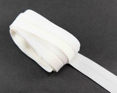 Edging elastic band - halved - glossy - matte - off white - width 2 cm