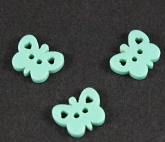 Butterfly - button - Mint green - dimensions 1 cm x 1,3 cm