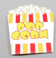 Patch zum Aufbügeln - Popcorn - Größe 9,5 cm x 8 cm