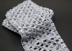 Ozdobná síťovaná pruženka Tutu - šedá - šířka 7 cm