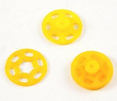 Druckknopf - plastik  - gelb - Durchmesser 1,8 cm