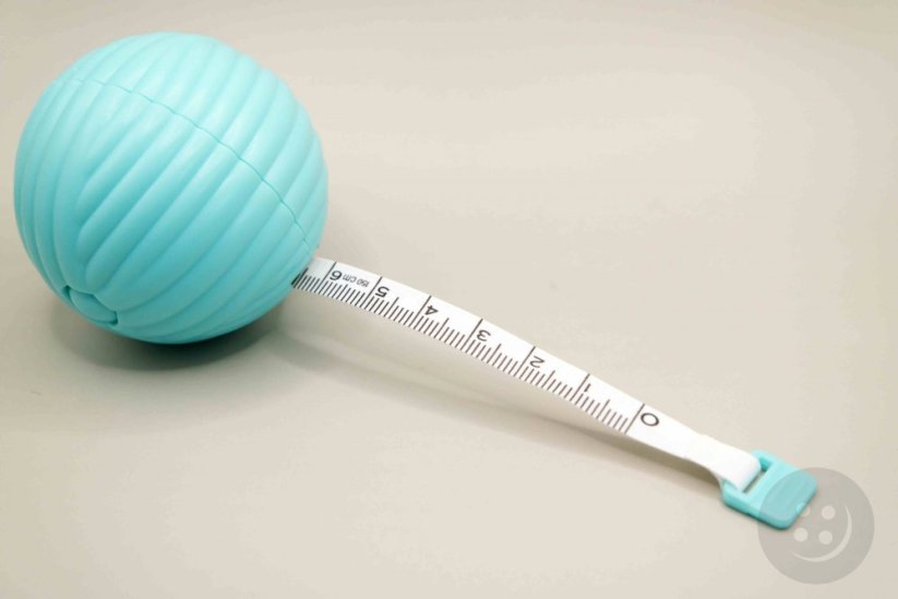Tailor's tape measure 150 cm - ball - turquoise