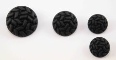 Luxuriöser Metallknopf - grobe Verzierung - matt - schwarz - Durchmesser 1,8 cm