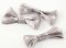 Satinschleife 2 cm x 4 cm - grau mit Tupfen