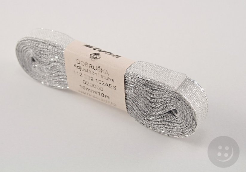 Ozdobná taftová stuha - stříbrná - šířka 0,3 cm - 7,2 cm