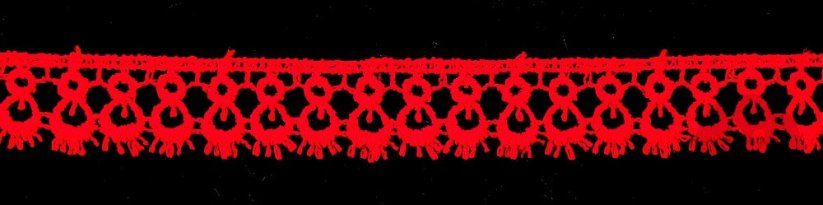 Guipure lace trim - red - width 1,8 cm