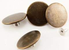 Snap button - smooth - antique brass - diameter 2 cm