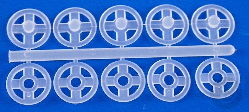 Plastové patentky 5 ks - priehľadná - priemer 1 cm