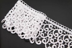 Guipure lace trim - white - width 7,2 cm