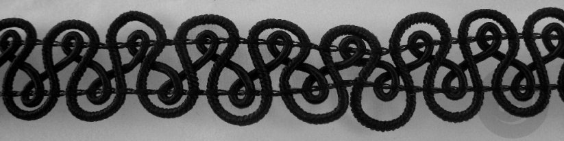Decorative braid - black - width 1,5 cm
