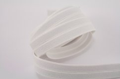 Buttonhole elastic tape - white - width 2,5 cm