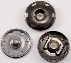 Metall Druckknopf - mattsilber - Durchmesser 2,5 cm