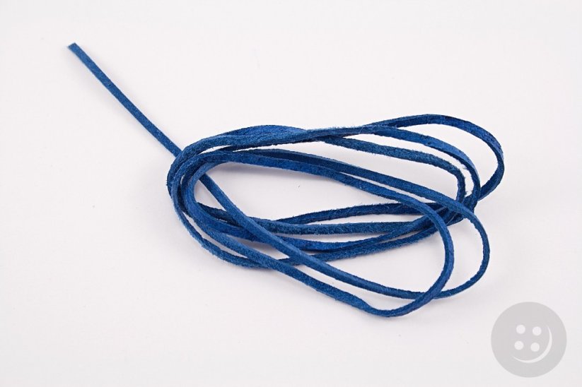 Leather cord - blue - length cca 90 cm