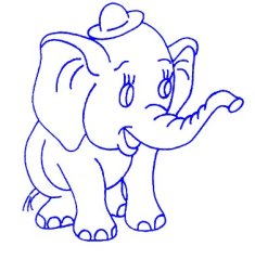 Embroidery pattern for children - baby elephant - dimensions 25 cm x 25 cm