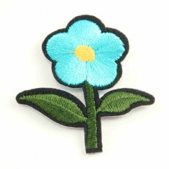 Iron-on patch - Flower with a stem - dimensions 4 cm x 3,5 cm