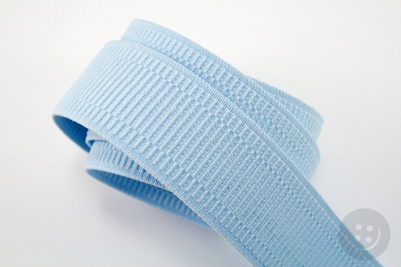 Soft colored elastic - light blue - width 3 cm