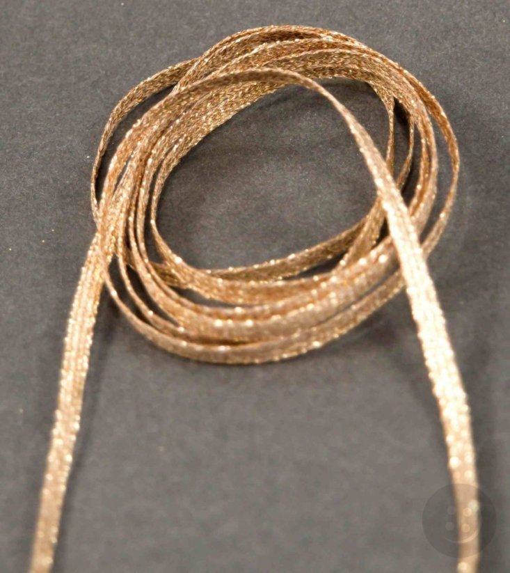 Lurexová šnúrka zlatá - širka 0,45 cm