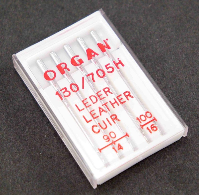 Jehly do šicích strojů na šití kůže ORGAN - 5 ks - velikost 90 - 100