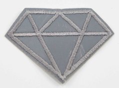Nažehlovací záplata - diamant - 6 x 4,5 cm - reflexní