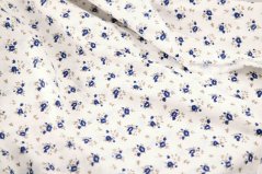 Cotton canvas - Blue flowers on a white background