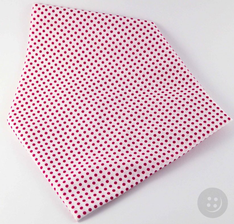 Bavlnené šatky s malými bodkami - viac farieb - rozmer 65 cm x 65 cm - Farba šatke: biela červená