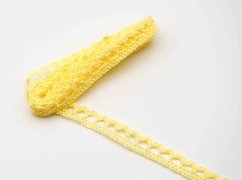 Bavlnená paličkovaná čipka - s oblúčikmi - svetložltá - šírka 0,9 cm